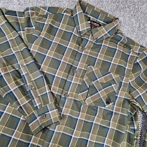 Alaskan Hardgear Duluth Plaid Flannel Long Sleeve Button Up Shirt Men's L Green